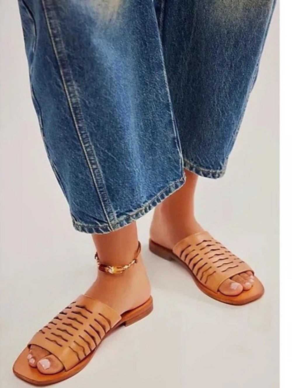 Free People Verona Slide Sandal Brown Cutout Sandals